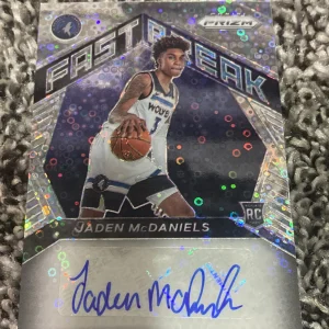2020-21 Prizm Fast Break Jaden McDaniels Disco Auto #FR-JMD

