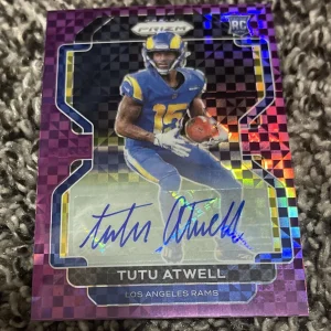 2021 Panini Prizm Football Tutu Atwell Auto RC Purple Power 49/49 EBAY 1/1
