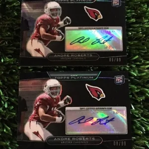 (2) 2010 Topps Platinum Refractor Andre Roberts RC Rookie AUTO #ED /99 Card Lot
