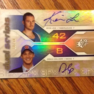 2008/09 SPX DUAL SCRIPTS KEVIN LOVE / DANILO GALLINARI ROOKIE AUTO #/50
