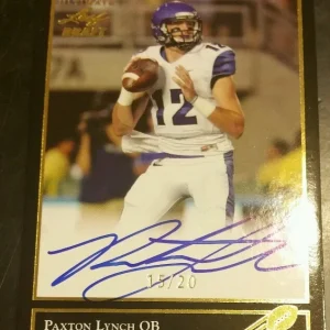 2016 Ultimate Leaf Draft Football Paxton Lynch Autograph Card Broncos #15/20
