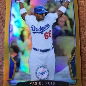 Yasiel Puig 2013 Bowman Chrome Gold Mini Ref 3/50 Rc Dodgers
