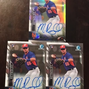 (3) 2016 BOWMAN CHROME MATT REYNOLDS REFRACTOR BASE AUTO LOT METS RC
