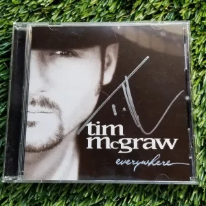 TIM MCGRAW SIGNED SILVER INK EVERYWHERE CD COVER COUNTRY SUPER STAR JSA U23785
