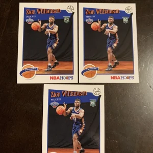(3) 2019-20 NBA Hoops Tribute #296 Zion Williamson New Orleans Pelicans RC LOT
