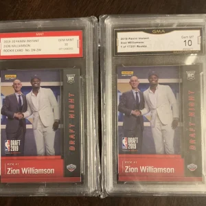(2)2019 ZION WILLIAMSON Rookie PANINI INSTANT Draft Night #D /17281 LOT
