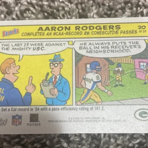 2005 TOPPS BAZOOKA FOOTBALL ~ AARON RODGERS ROOKIE COMIC STRIP CARD NO.20
