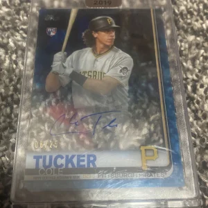 2019 Topps Clearly Authentic Cole Tucker Auto BLUE 6/25 SSP RC #CAA-CT Pirates
