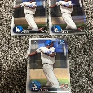 2016 Bowman Chrome Oneal Cruz Lot Of 3 Pirates Dodgers 1st
