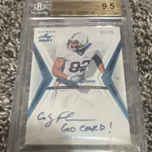 2012 Ultimate Leaf Draft Blue Inscriptions /25 Coby Fleener Rookie Auto BGS 9.5
