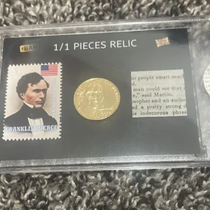 1/1 SENATOR FRANKLIN PIERCE 1$ STAMP 1850S NEWSPAPER 2016D JEFFERSON GOLD NICKEL

