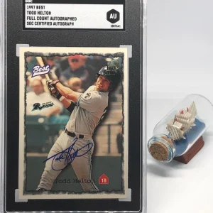 Todd Helton signed 1997 Best Rookie Card RC SGC Slabbed Rockies HOF C165