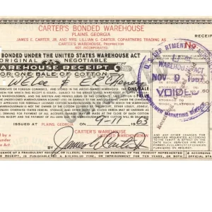 President Jimmy Carter signed Receipt JSA COA Rare Full Name Inscribed Z629