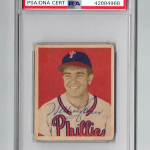 Willie Jones signed 1949 Bowman Trading Card PSA DNA Slabbed Auto Rookie RC C814
