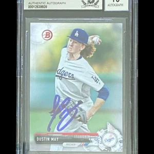 Dustin May signed 2017 Bowman Rookie Card Beckett BAS Slabbed Auto 10 C701
