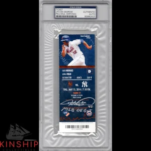 Jacob DeGrom signed MLB Debut Ticket PSA DNA Slabbed Auto Mets Inscribed C831