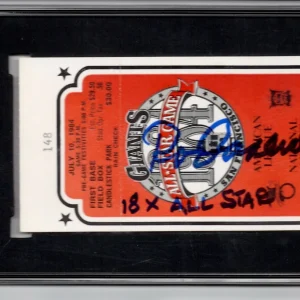 Rod Carew signed 1984 All Star Game Ticket SGC Slabbed Inscribed Auto HOF C63
