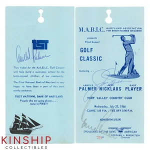 Arnold Palmer Jack Nicklaus Gary Player signed Golf Ticket JSA LOA Masters Z929
