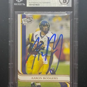 Aaron Rodgers signed 2005 Press Pass Card Beckett Slabbed Rookie Auto Rare C846

