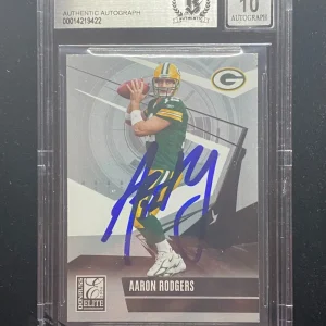 Aaron Rodgers signed 2006 Donruss Elite Card Beckett Slabbed Rookie Auto 10 C849