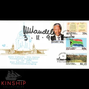 Nelson Mandela signed Cachet JSA LOA AUTO GRADE 9 South Africa President Z1006
