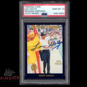 Coach Lou Holtz signed 1988 Rookie Card PSA DNA Football Auto 10 Notre Dame C985
