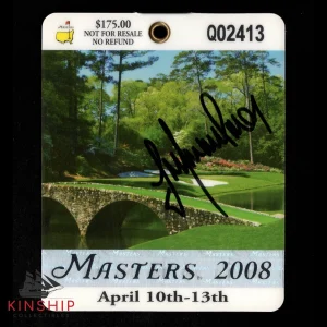 Trevor Immelman signed 2008 Masters Badge JSA COA Presidents Cup Auto Z1026