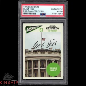Clint Hill signed Topps Card PSA DNA Slabbed Auto President John F Kennedy C1053
