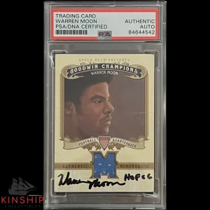 Warren Moon signed Upper Deck Goodwin Jersey Card PSA DNA Slabbed Auto HOF C1130
