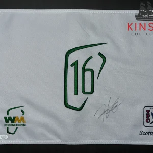 Hideki Matsuyama signed Waste Management 16th Hole Golf Pin Flag JSA Masters G31