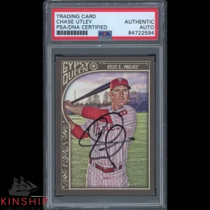 Chase Utley signed Topps 2015 Gypsy Queen Card PSA DNA Slabbed Auto HOF C1219
