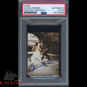 Chuck Norris signed 1974 Yamakatsu Card PSA DNA Slab Bruce Lee #57 Auto C1243
