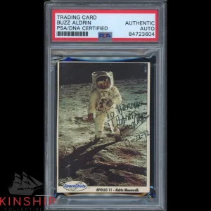 Buzz Aldrin signed 1990 Space Shots Trading Card PSA DNA Moonwalker Auto C1251
