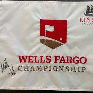 Matt Fitzpatrick signed Wells Fargo Pin Flag JSA COA Masters Golf Auto G40
