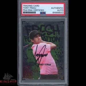 Tony Finau signed 2021 Metal Universe FF Card PSA DNA Masters Golf Auto C1370