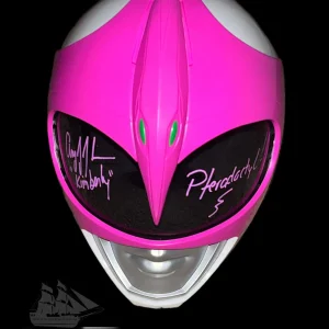 Amy Jo Johnson signed Pink Power Ranger Full Size Helmet JSA COA Insc Auto ZQTY
