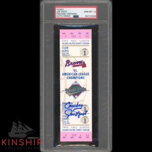 Joe West signed 1992 World Series Game 1 Ticket PSA DNA Auto HOF Umpire C1216
