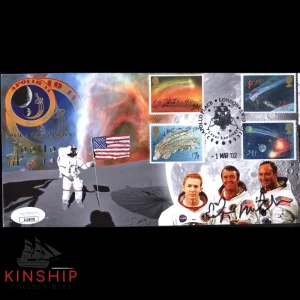 Edgar Mitchell signed Apollo 14 Space Stamped Cover JSA Moonwalker Auto Z1328
