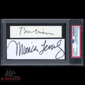 President Bill Clinton & Monica Lewinsky signed cut PSA DNA Slabbed Auto C1977