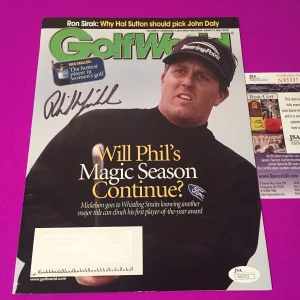 Phil Mickelson GOLF Masters 2004 GolfWorld Magazine Mag Signed Auto JSA COA