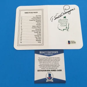 Bernhard Langer Augusta Masters Champions Signed Auto Scorecard Beckett BAS COA
