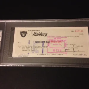 Al Davis Raiders HOF Check Signed Auto PSA/DNA ENCAPSULATED 12x5.5 Case