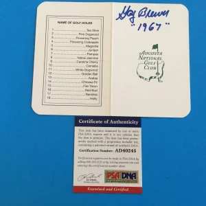 Gay Brewer 1967 Masters Champions Signed Auto Scorecard PSA/DNA COA