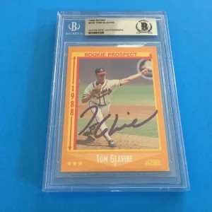 Tom Glavine Braves 1988 Score Rookie Prospect Signed Auto Beckett BAS Slabbed
