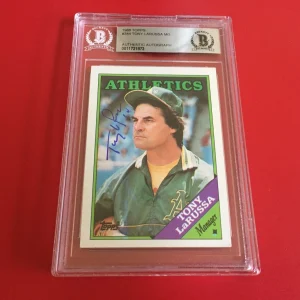 Tony LaRussa HOF Oakland A's 1988 Topps Signed Auto Beckett BAS ENCAPSULATED