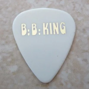 BB King Rare Vintage 1980's Block Letter Print White Guitar Pick Lucille