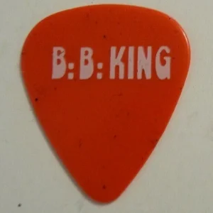 BB King Rare Vintage 1980's Block Letter Print Red Guitar Pick Lucille