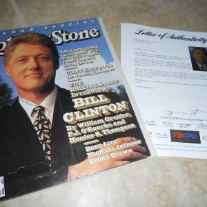 President Bill Clinton Signed Autographed Rolling Stone Magazine PSA Certified

