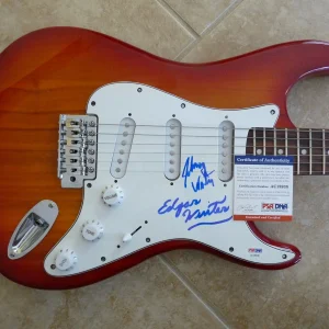 Johnny & Edgar Winter Signed Autographed Electric Blues Guitar PSA Certified
