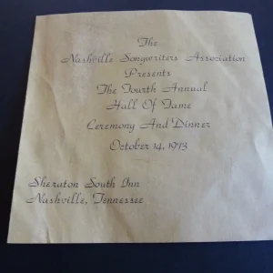 Willie Nelsons 1973 Nashville Songwriters Association Induction Ceremony Program
